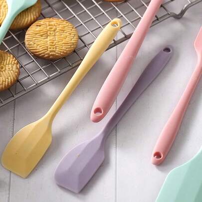 1PCS Baking Tool, Temperature-Resistant Silicone Scraper, Cream Cake Spatula, Baking Spatula, Cream Scraping, Integrated Silicone Scraper