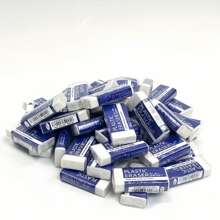 10 件 2B 塑料橡皮擦 - 耐用且易于清洁，适合书写、绘画和办公室使用，可爱实用的设计 - 耐用、易于清洁，非常适合书写、绘画和办公室/学校使用，带有蓝色标签的可爱实用设计，艺术橡皮擦 | 有序堆叠 | 随机颜色样式可见，适用于学校用品，返校