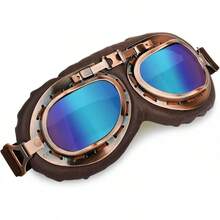 Cosplay Goggles Steampunk Motorcycle Goggles Costume Retro Pilot Style - Braown - 閃光燈鏡頭 - 查看 7