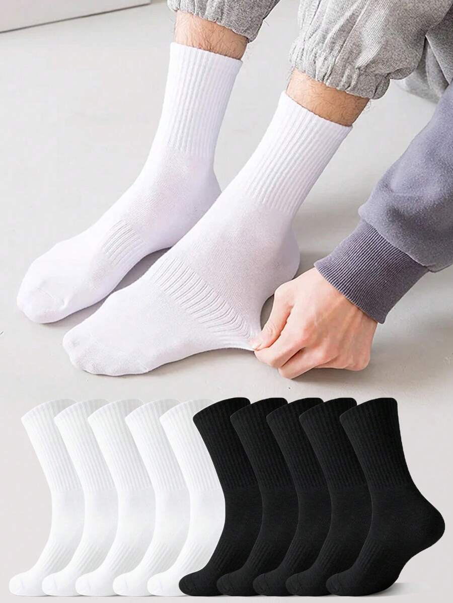 1/5 双男女通用中筒运动袜黑白灰跑步徒步运动袜缓冲健身袜男女秋季袜子