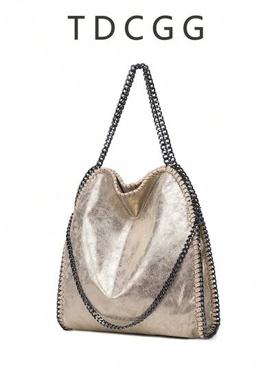 حقائب يد للنساء، حقيبة كتف سلسلة نباتية، حقيبة سلسلة، حقيبة ناعمة جديدة بسلسلة للكتف، حقيبة يد، حقيبة دلو، حقيبة تسوق، مناسبة للوقت الحر والعمل والتسوق، حقائب للسيدات عصرية