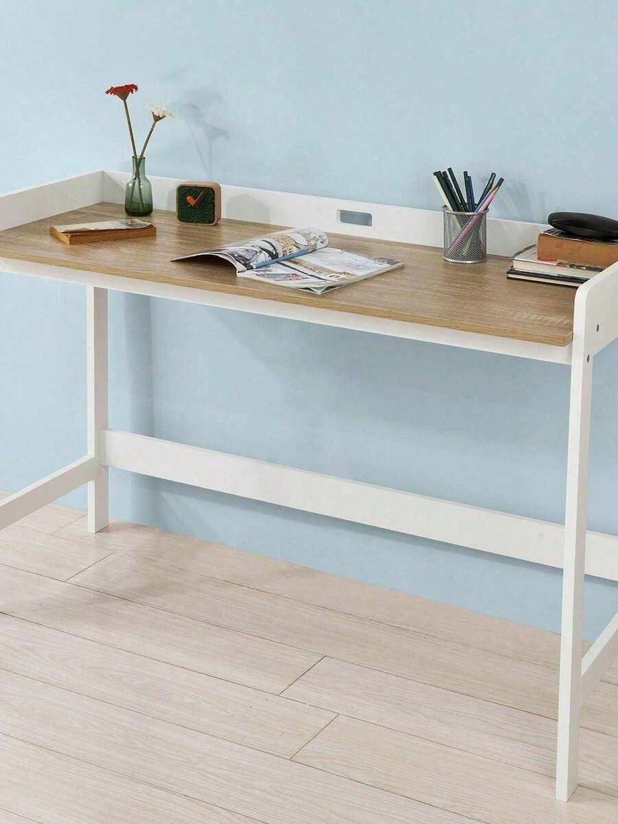 SoBuy FWT41-WN, Home Office Table Desk, Computer Desk Workstation Writing Desk With Large Desk Top - White - View 1