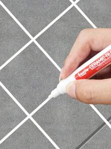 1 Stück wasserfester Fliesenfugen Reparaturstift - Weißer Fliesenfugenstift zum Schimmelbeständigen Ausfüllen, Porzellanreiniger für Badezimmer, Hotel