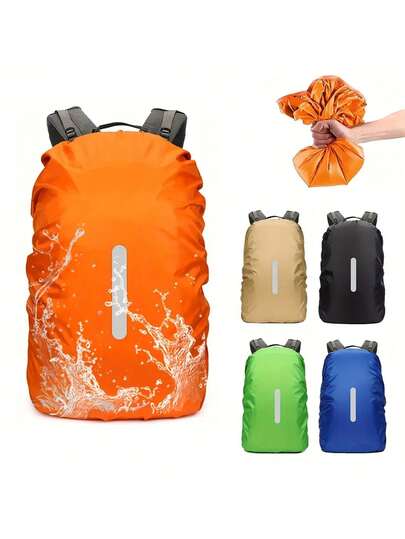 Backpack Rainproof And Anti-Fouling Cover, Dustproof Cover For Outdoor Travel Hiking And Mountaineering Bag, Foldable And Backpack Protective Cover With Reflective Strips, Suitable For Outdoor, Mountaineering, Commuting, School, Home, Travel Storage