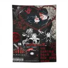 1PC My Chemical Romantic Band Tapestry, 40*60INCH, Black And White Artwork, Suitable For Bedroom, Living Room, Dormitory Wall Decoration, Bedroom Wall Decoration - Multicolor - View 1