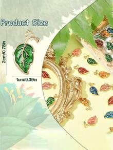 10Pcs Multicolor Alloy Leaf Pendant Colorful Leaf Charms For Jewelry Making Findings Crafting Accessory For DIY Necklace Bracelet - 10Pcs - View 2
