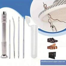 5/6pcs Leather Sewing Needle Set With Replaceable Needles - DIY Leather Craft, Sewing Tools, Practical Metal Tool Kit, Multi-Function Shoe Repair & DIY Handcraft Tool Kit, Sewing Accessories, Multi-Purpose Shoe Repair Tool Kit, Punching & Stitching Needles