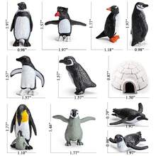 北极动物模型、迷你极地动物玩具雕像和野生沙漠动物雕像玩具套装，包含企鹅、驯鹿、熊、狼、野兔、白鲸、虎鲸、海象、雪鸮、麝牛、猞猁等，逼真的手绘野生动物模型，适用于返校立体模型项目，塑料北极苔原微型益智玩具，万圣节、圣诞节装饰蛋糕装饰，生日复活节礼物，适合男孩女孩