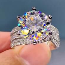 1pc Luxury Classic Cubic Zirconia Women's Wedding Rings, Engagement Accessories, Women's Fashionable Jewelry, Daily Casual Accessories, Festival And Anniversary Gifts, Mother's Day And Valentine's Day Gifts - White - View 1
