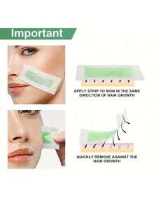 50 piezas Tiras depiladoras de 3 en 1 con miel natural y aloe - Depilación indolora hipoalergénica con toallitas con vitamina E para el cuidado del rostro/cejas/labios/Body (kit de depilación con cera para usar en casa, portátil para viajar)