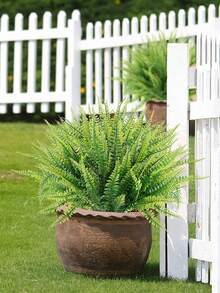 4/10pcs Artificial Fern Leaves + Ivy Christmas Decor Fake Green Plants Wall Wreath Party Backdrop Bedroom Decoration Garden Landscaping, Maintenance-Free