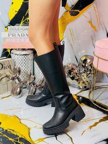 Women Mid-Calf Boots - Black - View 2