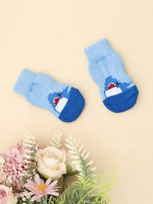 4pcs/Set Cute Pet Dog Socks, Anti-Slip Paw Protector Socks For Small Dogs Like Poodle, Yorkshire Terrier, Chihuahua, Indoor Wear To Prevent Falling