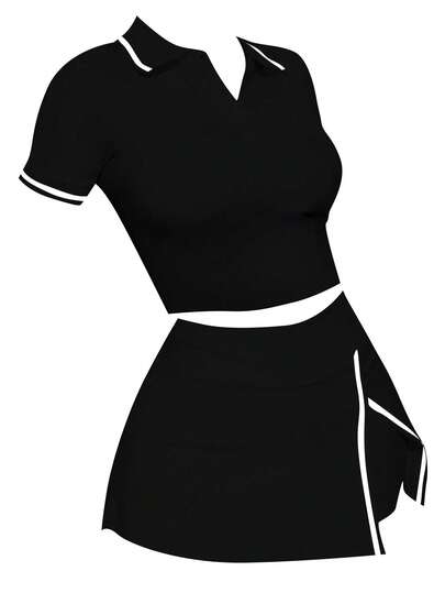 女士简约时尚两件套运动套装