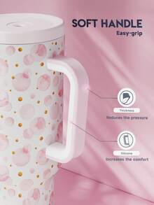 Bình giữ nhiệt Meoky 40oz có tay cầm và ống hút, bình nước cách nhiệt chân không có nắp ống hút, cốc du lịch bằng thép không gỉ, chống rò rỉ 100%, giữ lạnh đến 34 giờ hoặc giữ nóng đến 10 giờ. - Hồng - Xem 6