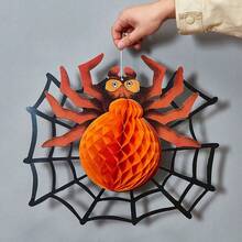 1 件万圣节派对装饰蜘蛛网悬挂道具，影子蜘蛛网 - 彩色 - 查看 4