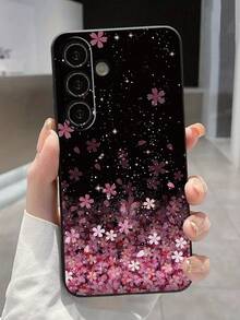 粉色花朵元素时尚手机壳 粉色樱花花卉时尚手机壳 1个装 时尚星空花卉印花穿孔边缘彩色保护手机壳 兼容三星 Galaxy S25/S25PLUS/S25 Ultra/A16/A36/A26/A56/A50/A12/A32/A52/A72/A51/A21S/A13/A14/S24/S24PLUS/S24Ultra/S20/S23/S22/A53/S20FE/S21、11/12Pro/12/12X/13Pro/14Pro/15Pro/X3pro，兼容红米 10/9/Note9/12c/Note11pro/Note8Pro/9C/9a/ 防水防震防摔防刮花，国际版，非国内版 春季生日礼物 - 黑色 - 查看 2