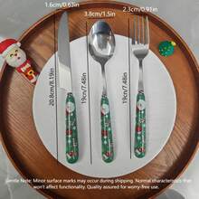Set de 6/3 buc. cuțite și furculițe din oțel inoxidabil cu mâner ceramic de Crăciun cu desene animate creative, veselă Moș Crăciun și om de zăpadă, tacâmuri drăguțe, ustensile portabile, cadou de Crăciun, cadou de sărbători, esențial pentru masă