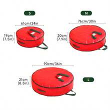 1pc/2pcs/3pcs Christmas Storage Bag, Christmas Ribbon Storage Container, Thick Christmas Tree Ball Rattan Storage Bag, Christmas Decor Plush Ribbon Christmas Storage Round Bag - Multicolor - View 3