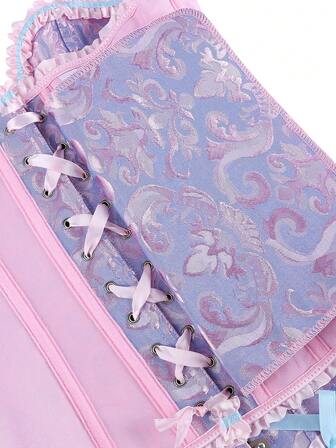 束胸衣，经典束胸衣，露肩甜美修身紧身衣，荷叶边腰部束身衣，露背收腹上衣，适合化妆舞会、万圣节