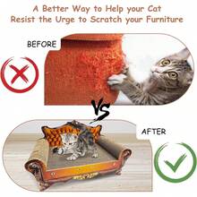 Sofá cama rascador de cartón para gatos, con forma de sofá, para rascar gatos, para rascar para gatos de interior (color café) - Marrón - Ver 4