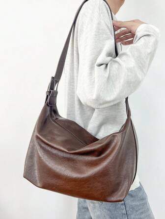Sac bandoulière minimaliste de couleur unie rétro Ins, sac fourre-tout à une épaule, sac bandoulière pour hommes, nouveau cadeau décontracté pour les déplacements quotidiens, les voyages, l'école, les étudiants, l'extérieur
