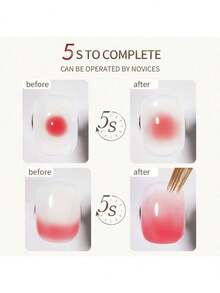 XEIJAYI 4 piezas de 15ml Gel de florecimiento para uñas, recubrimiento de goma transparente de larga duración, fortalecedor de uñas LED UV, acabado brillante superior de esmalte de gel para uñas