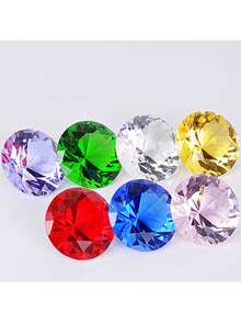 10-Color 3CM Crystal Diamond-Shaped Decorative Cutting Glass Giant Gemstone Wedding Office Desktop Decoration Item Birthday Gift - Multicolor - View 5