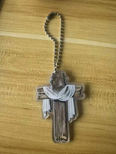 1 buc pandantiv cruce acrilic 2D, potrivit pentru oglinda retrovizoare auto, decorare rucsac