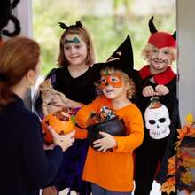 25/50/100pcs/Set, Party Drawstring Gift Bags, Halloween Trick Or Treat Bags, 4x6in Drawstring Tulle Gift Bags, Small Gift Bags For Party Gifts (Pumpkin, Spider Web, Skull, Bat), Event And Party Supplies, Party Gift Boxes And Gift Bags, Party Favors, Trick Or Treat Gift Mesh Drawstring Gift Bags