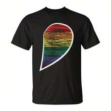 Halfheart Bt Gay Pride Lesbian Bal Ally Quote Uni T-Shirt - 黑色7 - 查看 1