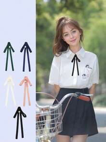 1 pièce Nœud papillon et broche décorative pour col de style simple et unicolore, fait main. Convient pour les sorties quotidiennes, les uniformes, les tenues scolaires, etc. L'option A est en polyester, l'option B est en velours floqué. - Noeud papillon multicolore - Voir 12