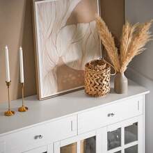 SoBuy FSB77-W, Sideboard With 2 Drawers And 3 Glass Doors, Kitchen Dining Room Living Room Storage Cabinet Cupboard Sideboard - 白色 - 查看 9
