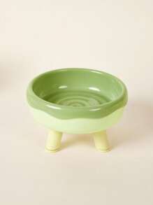 PETSIN 1 pieza Tazón de agua/comida protector para el cuello de mascota de gato, tazón de 4 patas de color macaron de plástico