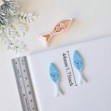 1/2/3 pezzi/set di piccoli stampi in argilla polimerica a forma di pesce per orecchini e creazione di gioielli, design a pendente a forma di pesce, stampi in argilla morbida per la realizzazione di ciondoli e decorazioni per collane, sagome 3D stampate a forma di animali con bordi affilati in PLA per orecchini - Pescare - Visualizzare 15