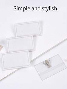 耐用 PVC ID 徽章夹 - 带金属扣的硬壳卡夹，适用于会议、带夹子和别针的姓名徽章、展览和会议、透明设计，方便查看、会议配件、清晰的夹子设计、耐用的塑料夹、防水塑料姓名标签夹、透明徽章 ID 卡夹，适用于学校、学院、办公室和公司会议。 - 彩色 - 查看 1