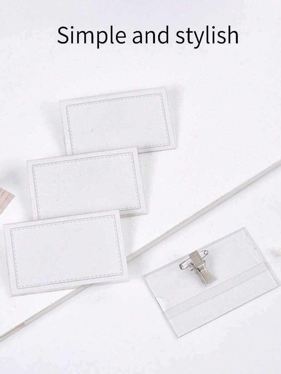 耐用 PVC ID 徽章夹 - 带金属扣的硬壳卡夹，适用于会议、带夹子和别针的姓名徽章、展览和会议、透明设计，方便查看、会议配件、清晰的夹子设计、耐用的塑料夹、防水塑料姓名标签夹、透明徽章 ID 卡夹，适用于学校、学院、办公室和公司会议。 - 彩色 - 查看 1