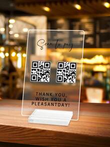 1pc Customized QR Code Logo, Personalized Business Review Logo, Customized Business Display Logo, Personalized QR Code Social Media Logo, Customized Menu Display Logo, Personalized Social Media Plaque, Customized Wifi Name And Password Display Board, Personalized Payment Business Sign, Business Logo, Salon Logo, Menu, Price List, Business Logo, QR Code Logo, Stylish, Simple, Unique Personalized Custom Gifts - Multicolor - View 6