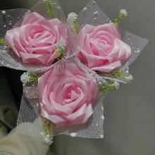 1 卷 0.6/4 厘米宽缎带，适用于发饰、蛋糕烘焙、包装 - 粉色 - 查看 10