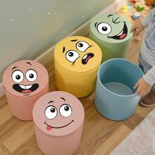 4 arkusze/zestaw naklejek z motywem kreskówkowej buzi, samoprzylepne, kompatybilne z powierzchniami plastikowymi, zdejmowane, do dekoracji domu, odpowiednie do kosza na śmieci, na ścianę, do toalety, lodówki, błyszczące wykończenie, zabawny motyw, dekoracja i ściany, maskująca brzydotę, dekoracja pokoju, naklejki ścienne, naklejka ścienna