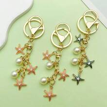 Cross-Border Creative Handmade Colorful Starfish Keychain School Bag Pendant Gift Keychain Pendant For Girls