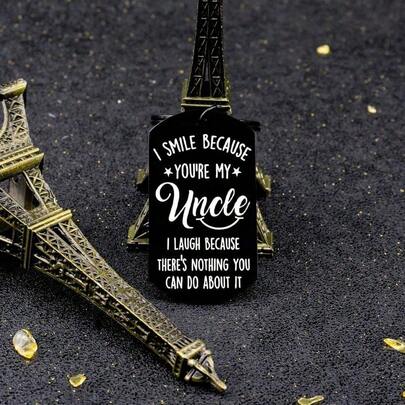 1pc Uncle Gifts The Best Special Funny Uncle Key Gifts Ring From Niece & Nephew For Men He Him Birthday Father's Day Gifts Christmas