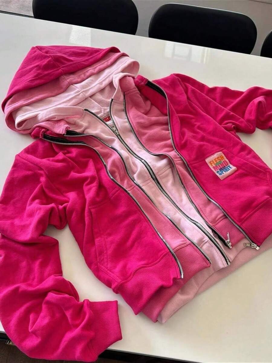 Fall/Winter Style Casual Hooded Sweatshirt With Three-Zip Design - Street Fashion Men's Hooded Shirt