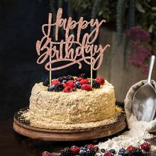 1pc Happy Birthday Cake Topper, Glitter Happy Birthday Cake Sign, Decoration For Birthday, Anniversary Party Cake - Multicolor - View 10