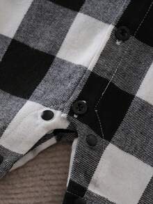 Yierying Pelele de manga corta de estilo casual rojo, negro y blanco para bebé niño, primavera/verano - Blanco y Negro - Ver 5