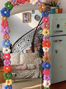 Flor de ganchillo hecha a mano, paquete de material de transformación de espejo, flor decorativa de espejo de Body entero, decoración de marco de espejo de piso hecho a mano, tejido a mano, adecuado para ropa, paraguas, cortinas, parches de tubería de aire acondicionado, ideal para embellecer regalos del Día de la Madre, decoración del hogar de damas, decoración de la habitación de vuelta a la escuela, útiles escolares, celebraciones festivas y decoraciones de fiesta