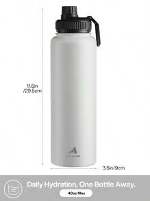 18/26/40 oz Insulated Stainless Steel Sports Water Bottle with Spout & Handle Lids,Wide Mouth Water Jug with Double Walled Leak Proof Keep Cold for 24 Hrs Hot for 12 Hrs - 40oz白色 - 查看 4