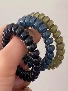 3pcs Jelly Colored Spiral Coil Hair Ties , Elastic Water Resistant Hair Ties , Simple Versatile, Fashionable Elegant, Woman Head Accessories Suitable For High Ponytails, Thick Hair, Leisure, School,Party,Vacation,Clothing Accessories,Summer Fall Winter,Hair Ties Ties Accessories, Hair Accessories, Home Beauty Women Accessory Gifts ,Hair Rope