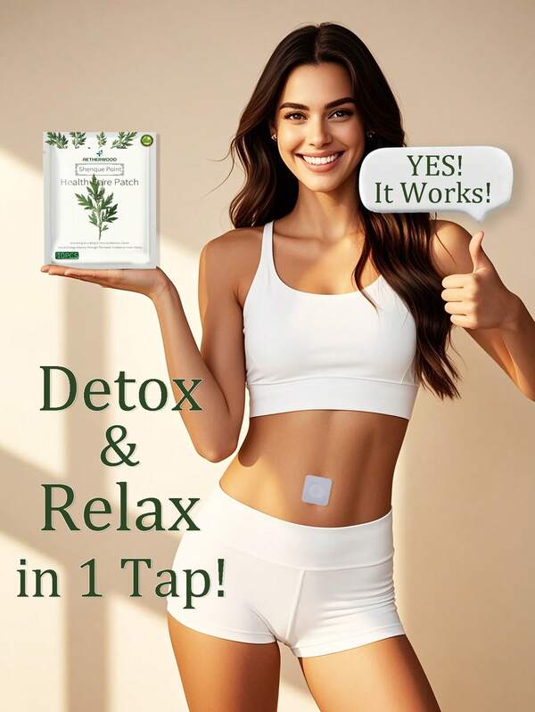 100pcs Herbal Healthcare Patches, Traditional Chinese Medicine Patches To Relieve Stress, Promote Deep Sleep And Boost Energy, Body Cleansing Patches, Daily Use Detox Abdominal Patches