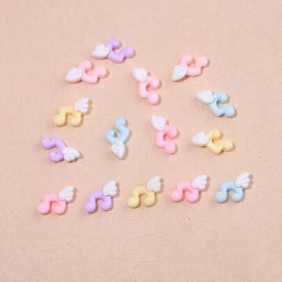 10/20/30/50 件 Y2K 风格音符和天使翅膀美甲装饰 - 多色，适用于 DIY 美甲、手机壳、工艺品 - 随机混合美甲用品指甲美甲饰品美甲宝石